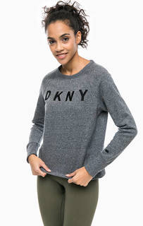 Свитшот с вышитым логотипом бренда Dkny