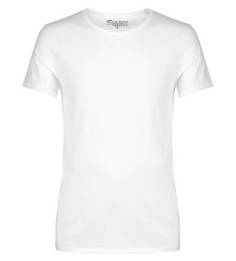 Белая хлопковая футболка с короткими рукавами Bread&Boxers