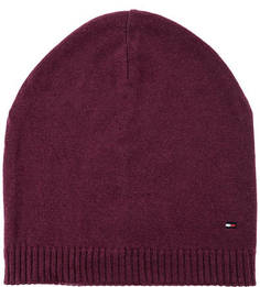 Фиолетовая шапка мелкой вязки Tommy Hilfiger