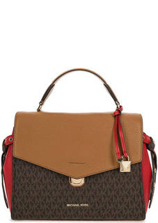 Коричневая сумка с одним отделом Michael Michael Kors