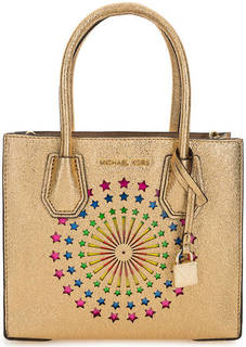 Золотистая кожаная сумка с подсветкой Michael Michael Kors