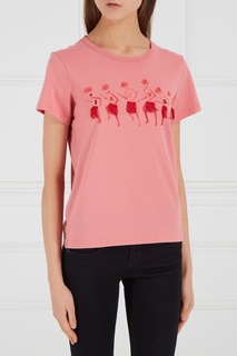 Розовая футболка с принтом и логотипом Marc Jacobs
