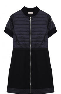 Шерстяное платье на молнии с отделкой Moncler Enfant