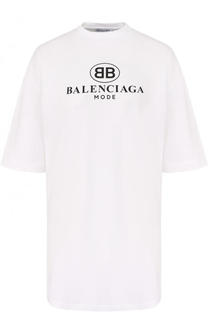 Хлопковая футболка с логотипом бренда Balenciaga