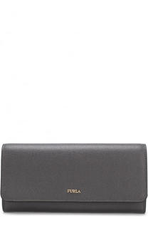 Кожаный кошелек с клапаном и логотипом бренда Furla