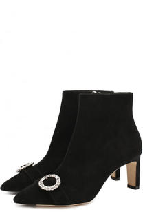 Замшевые ботильоны Hanover 65 с брошью Jimmy Choo