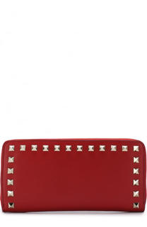 Кожаное портмоне на молнии Rockstud Valentino