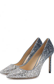 Туфли Romy 100 с глиттером на шпильке Jimmy Choo