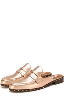 Кожаные сабо Rockstud с перемычкой Valentino
