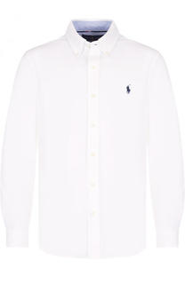 Хлопковая рубашка с воротником button down Polo Ralph Lauren