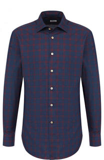 Хлопковая рубашка с воротником кент Kiton