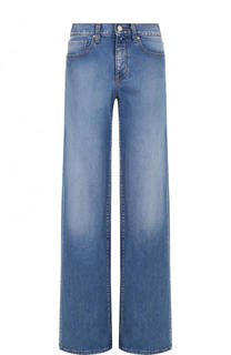 Расклешенные джинсы с потертостями Oscar de la Renta