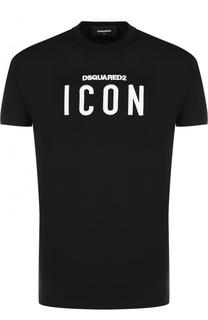 Хлопковая футболка с контрастной вышивкой Dsquared2