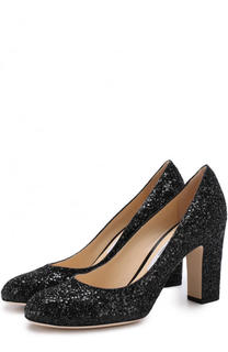 Туфли Bille 85 с глиттером на устойчивом каблуке Jimmy Choo