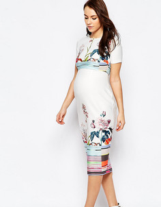 Платье-футляр с цветочным принтом для беременных ASOS Maternity - Мульти