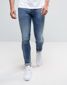 Выбеленные джинсы скинни Diesel Sleenker 64BE - Синий