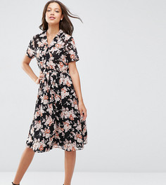 Чайное платье с цветочным принтом ASOS TALL - Мульти
