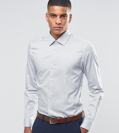 Строгая рубашка скинни в горошек Number Eight Savile Row - Белый