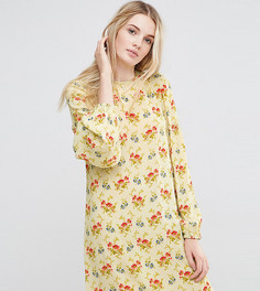Свободное платье с винтажным цветочным принтом и рюшами на рукавах ASOS TALL - Мульти