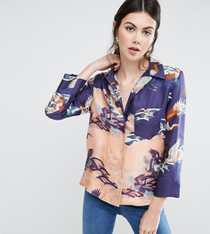 Блузка в пижамном стиле с принтом птиц ASOS TALL Premium - Мульти