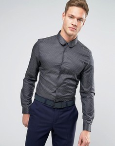 Черная рубашка в горошек классического кроя River Island - Черный