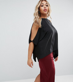 Футболка-кимоно с открытыми плечами ASOS CURVE - Черный