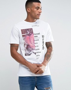 Белая футболка с принтом River Island - Белый