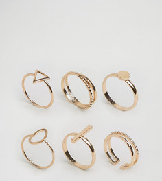 Набор узких колец с геометрической отделкой ALDO - Золотой