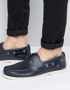 Темно-синие кожаные мокасины River Island - Темно-синий