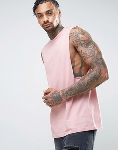 Розовая майка с заниженными проймами ASOS - Розовый
