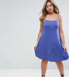 Свободное платье мини в рубчик ASOS CURVE - Фиолетовый