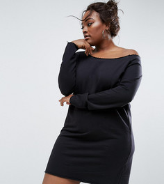 Трикотажное платье с открытыми плечами ASOS CURVE - Черный
