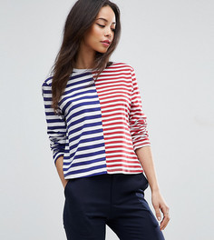 Свободная футболка с контрастными полосками ASOS TALL - Мульти