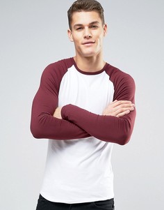 Обтягивающий лонгслив с рукавами реглан River Island - Белый