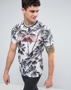 Футболка с принтом пальм и надписью Other Side River Island - Черный