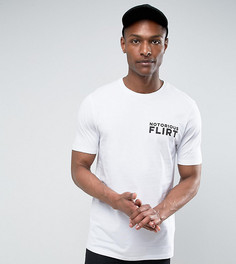 Длинная футболка с принтом Notorious Flirt ASOS TALL - Белый