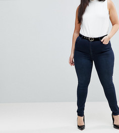 Темные джинсы с завышенной талией ASOS CURVE SCULPT ME Premium - Синий