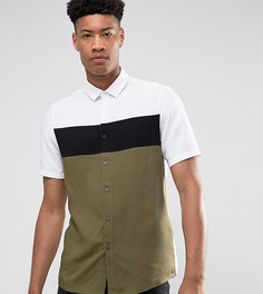 Рубашка классического кроя со вставками ASOS TALL - Белый