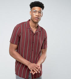 Красная рубашка классического кроя из вискозы в полоску ASOS TALL - Красный
