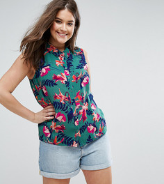 Рубашка без рукавов с тропическим принтом Junarose - Мульти
