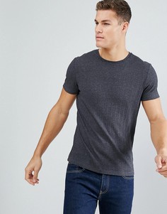 Темно-серая фактурная футболка в рубчик ASOS - Серый