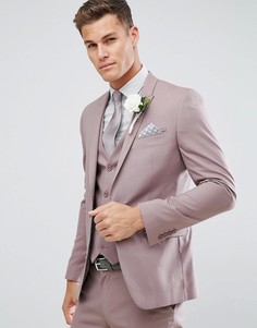 Бежевый приталенный пиджак ASOS Wedding - Фиолетовый