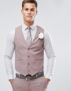 Бежевый приталенный жилет ASOS Wedding - Фиолетовый
