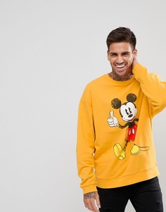 Oversize-свитшот с принтом Микки Мауса ASOS - Желтый