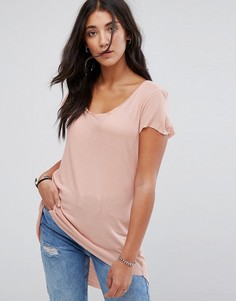 Футболка с удлиненным краем Brave Soul - Розовый