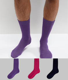 3 пары цветных носков из вафельного трикотажа ASOS - Мульти