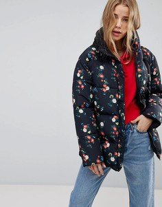 Двусторонняя дутая куртка с цветочным принтом Miss Selfridge - Мульти