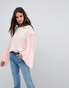 Топ с рукавами клеш Free People Still Got It - Розовый