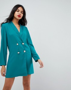 Платье мини с пуговицами из искусственного жемчуга ASOS ULTIMATE - Зеленый