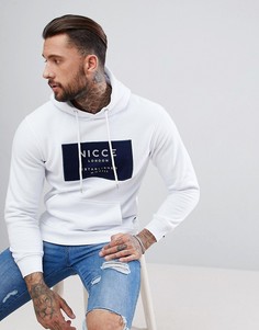 Белый худи с синим с логотипом Nicce London - Белый